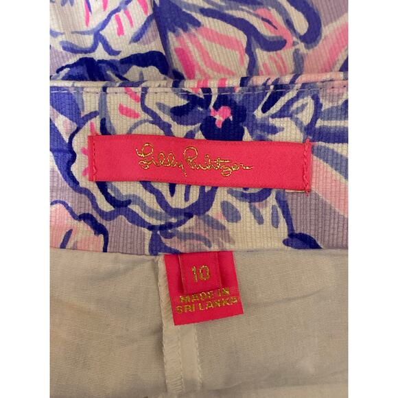 Lilly Pulitzer Patty Womens Purple Floral Mini A-line Short Skirt Skort Size 5 - Picture 3 of 4